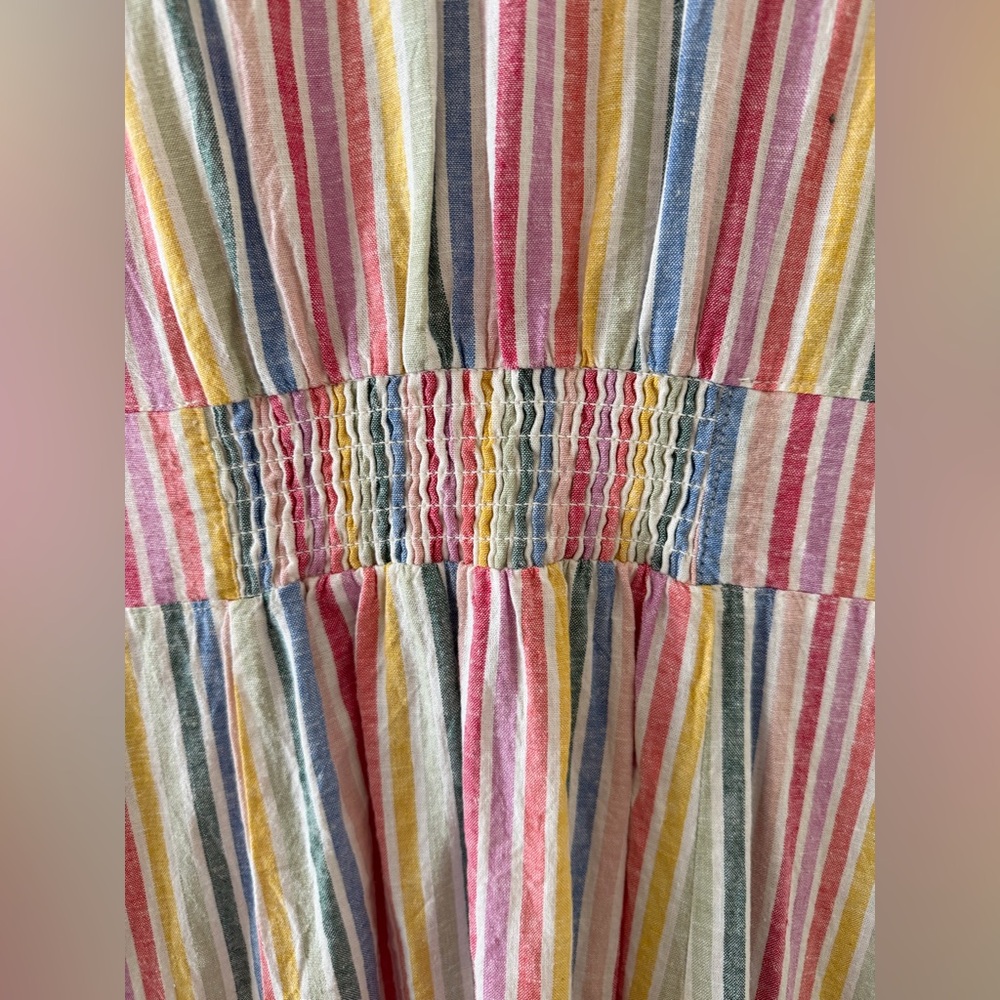 Marine Layer Pastel Stripe V-Neck Midi Dress - Picture 7 of 8